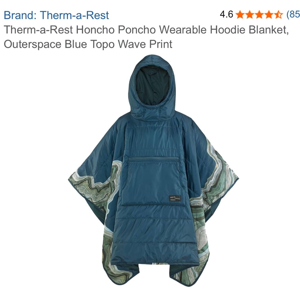 NWT Therm-A-Rest Honcho Poncho camping blanket poncho water resistant - Picture 4 of 14